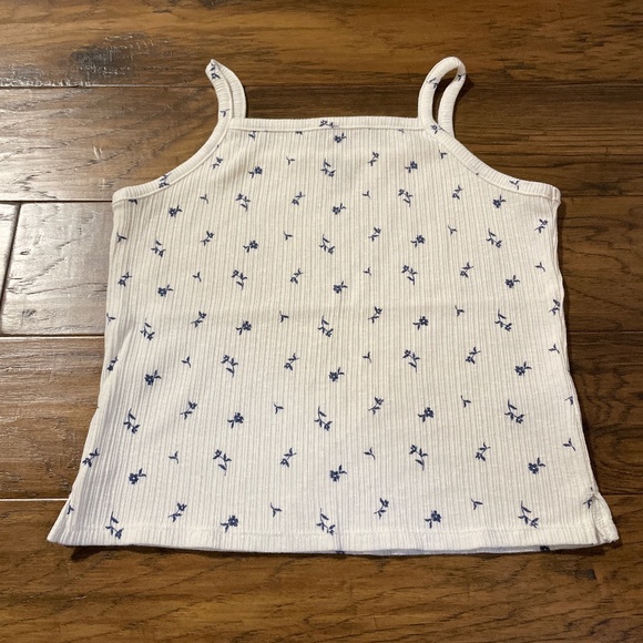 Old Navy kids tank top ribbed blue floral print size XL 14-16 - Picture 1 of 9